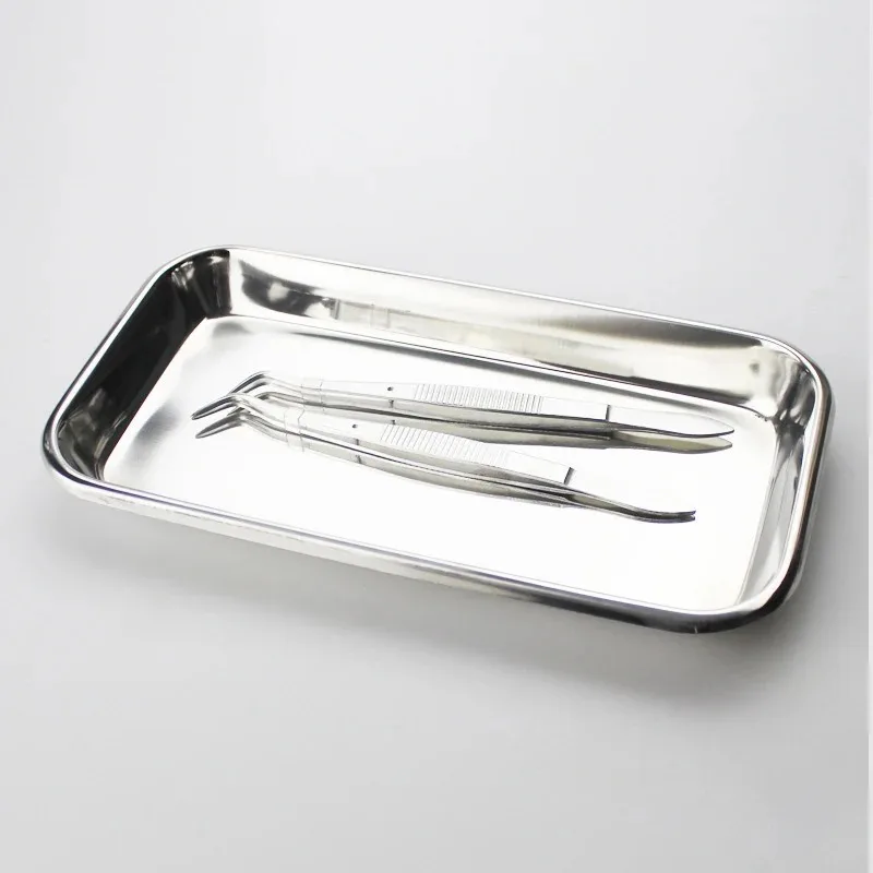 1/2 pezzi vassoio da cucina vassoio portaoggetti quadrato in acciaio inossidabile strumento medico dentale tatuaggio per unghie dispositivo medico dentale forniture vassoio piatto