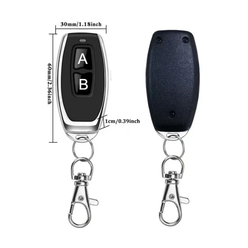 Control remoto inalámbrico RF de 433/315MHz, copia de código, 2 botones para abridor de puerta de garaje, automatización del hogar, alarma de coche