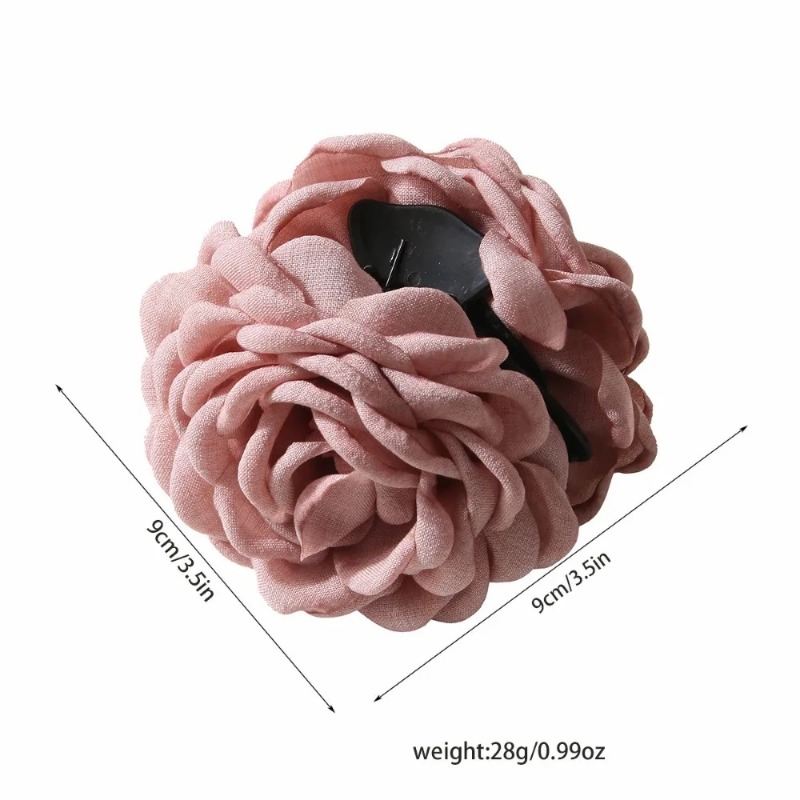 16 Kleuren Zweet Middelgrote Katoen Roos Bloem Haar Klauw Clips Voor Vrouwen Koreaanse Ctach Shark Klem Haaraccessoires 2024
