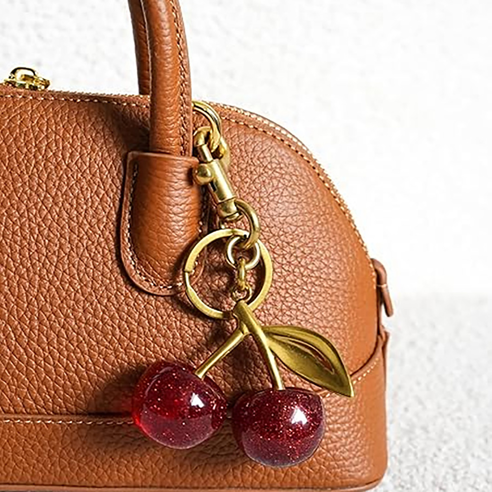 Portachiavi alla moda con ciliegia rossa, frutta estiva, ciliegie, portachiavi con ciondolo per donna, uomo, borsa per gioielli, accessori regalo