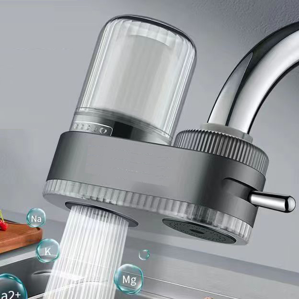Purificador de agua para grifo, filtrado físico para el hogar, Kictchen, 2 elementos filtrantes, filtro lavable extraíble, aireador purificador de agua