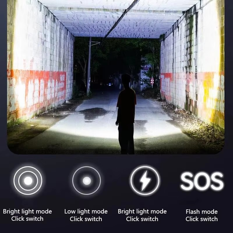 Luz de trabajo de bolsillo XPE 1000LM COB LED Mini llavero luz linterna recargable USB IPX4 impermeable para acampar al aire libre senderismo