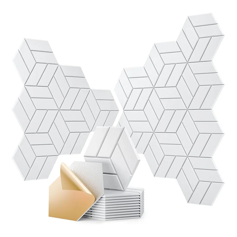 【B6R-Sale】22Pcs Self-Adhesive Acoustic Panels,12X10x0.4In Hexagonal Soundproof Wall Panels, Sound Panels For Home Studio Office
