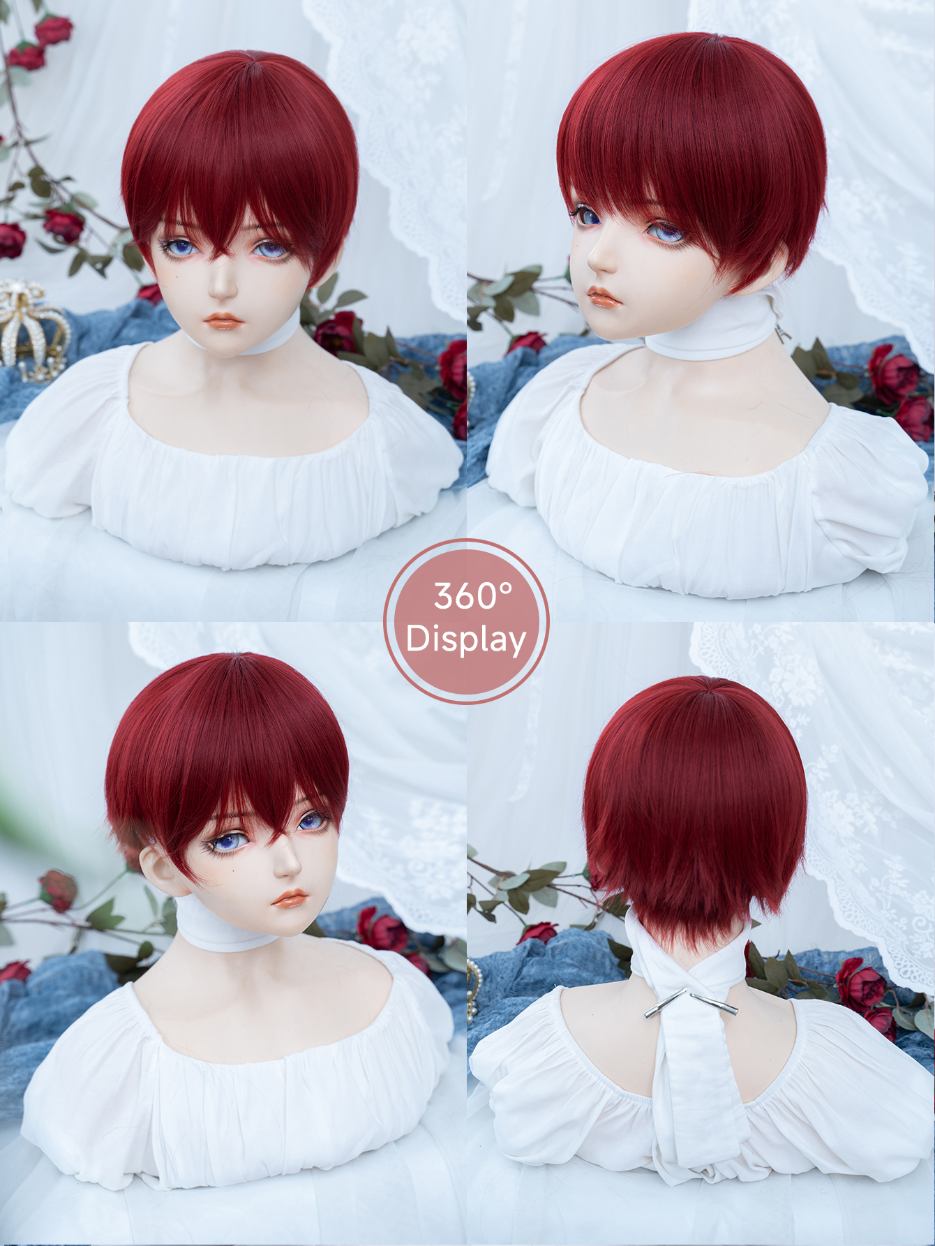 男性と女性のための合成かつら,コスプレスタイル,耐熱性,美しいコスプレアクセサリー,短い髪,日常使用,8インチ