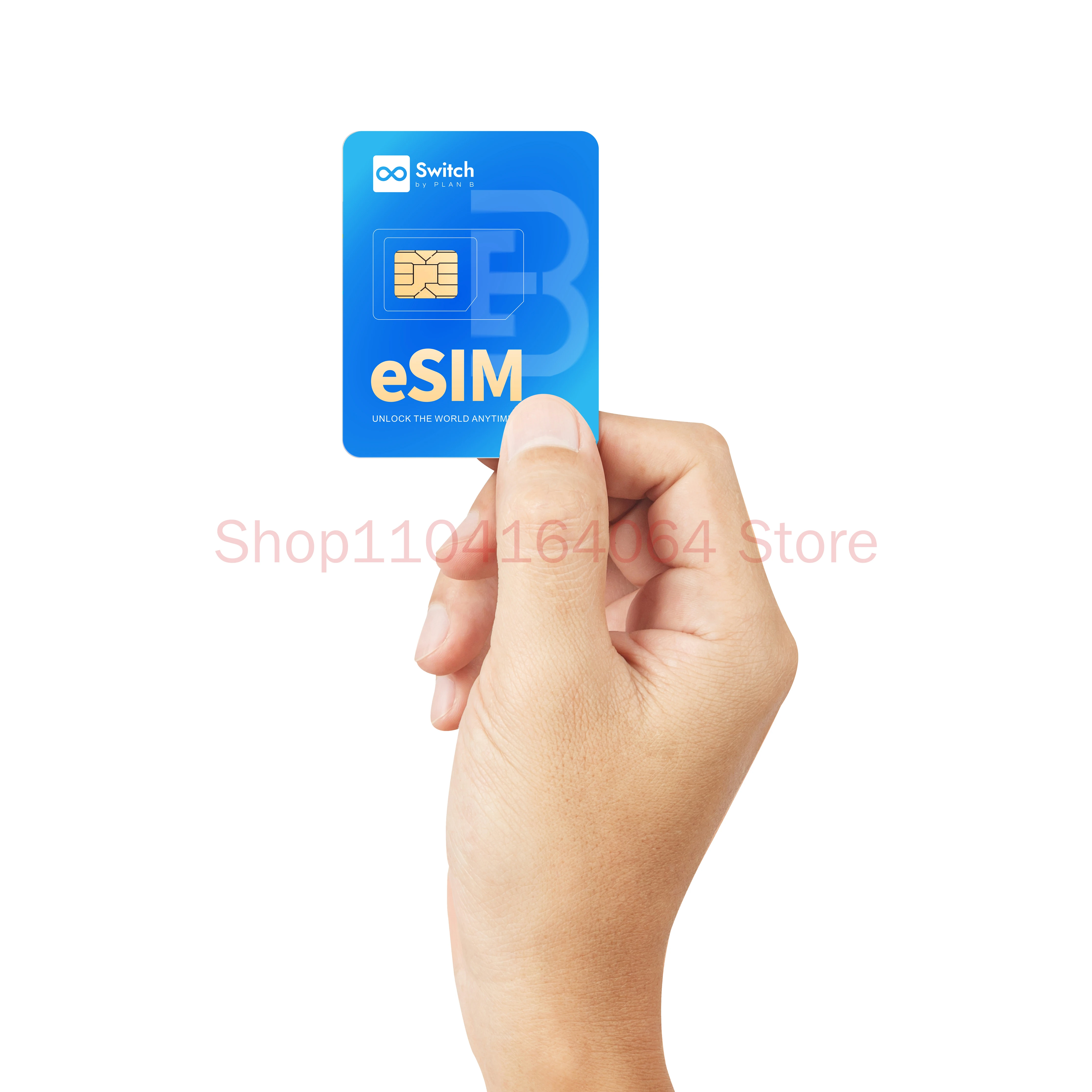 Switch by PlanB, Physical ESIM Card, Travel and Business Trip, Convert to SIM, Unlimited Write, Supports Android and Apple
