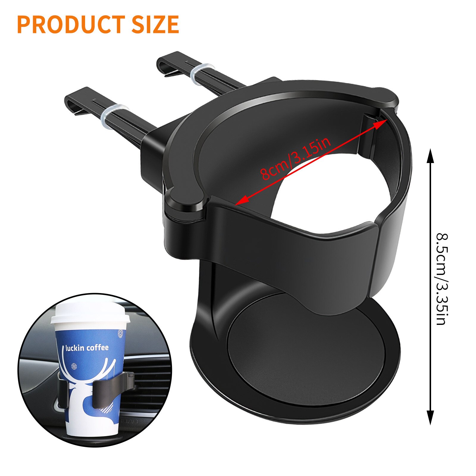 Carro Air Vent Drink Cup Holder, Caminhão Water Bottle Holders, Stand, Auto Cinzeiro, Novo