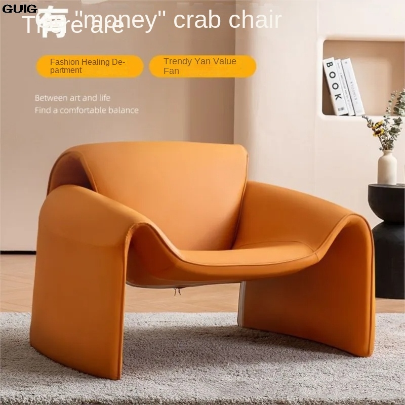 GUIG-sofá individual nórdico italiano, sencillo, para Hotel, sala de estar, balcón, oficina de ventas, modelo de habitación, sillón creativo, silla de cangrejo