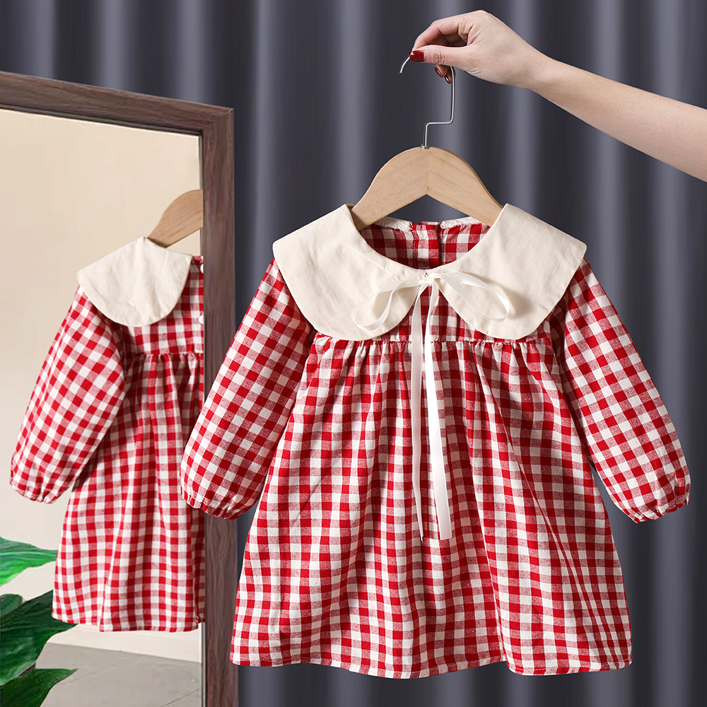 Primavera otoño niños pequeños ropa para niñas bebé arco vestidos de manga larga disfraz para niños ropa de niña ropa exterior vestido Casual