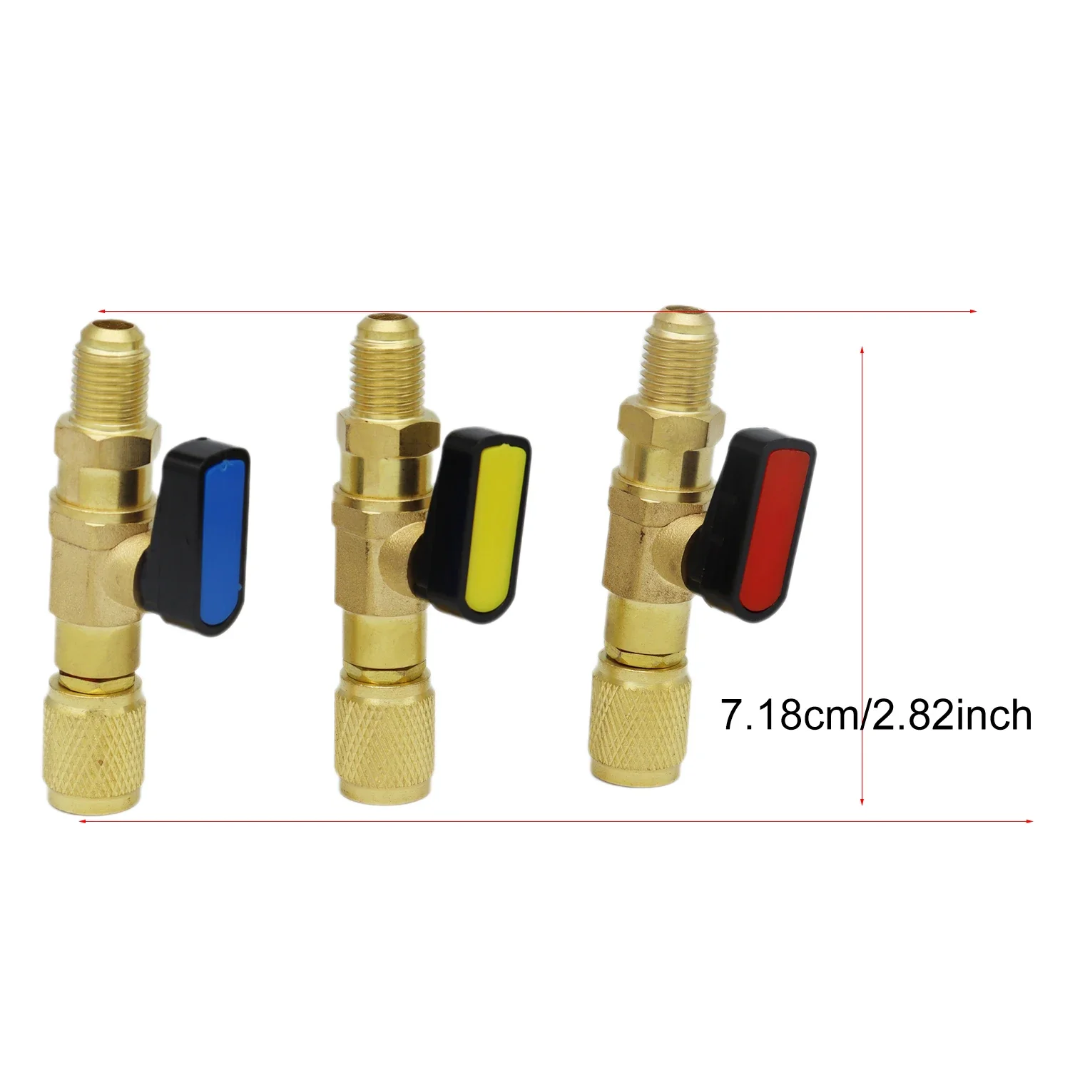 R22 Refrigerant Ball Valve Brass Air Conditioning Refrigerant Shut-Off Valve Connecting to Hose Refrigeration Tool r410a Adapter