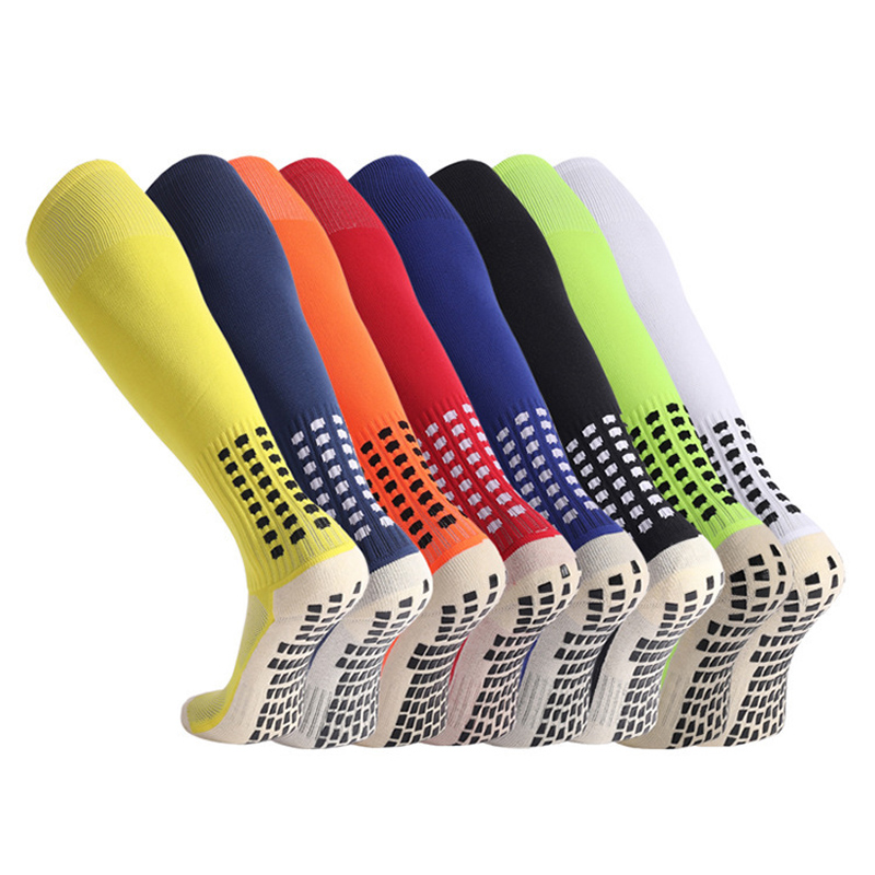 Calcetines largos de fútbol para hombre, calcetines de fútbol de entrenamiento profesional de tubo largo, calcetines deportivos con parte inferior de toalla antideslizante de silicona gruesa