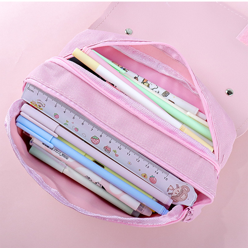 3D Kawaii ดินสอสาว Decompression ปากกากระเป๋าน่ารักกันน้ําโรงเรียนความงาม Organizer กล่องเกาหลีเครื่องเขียน