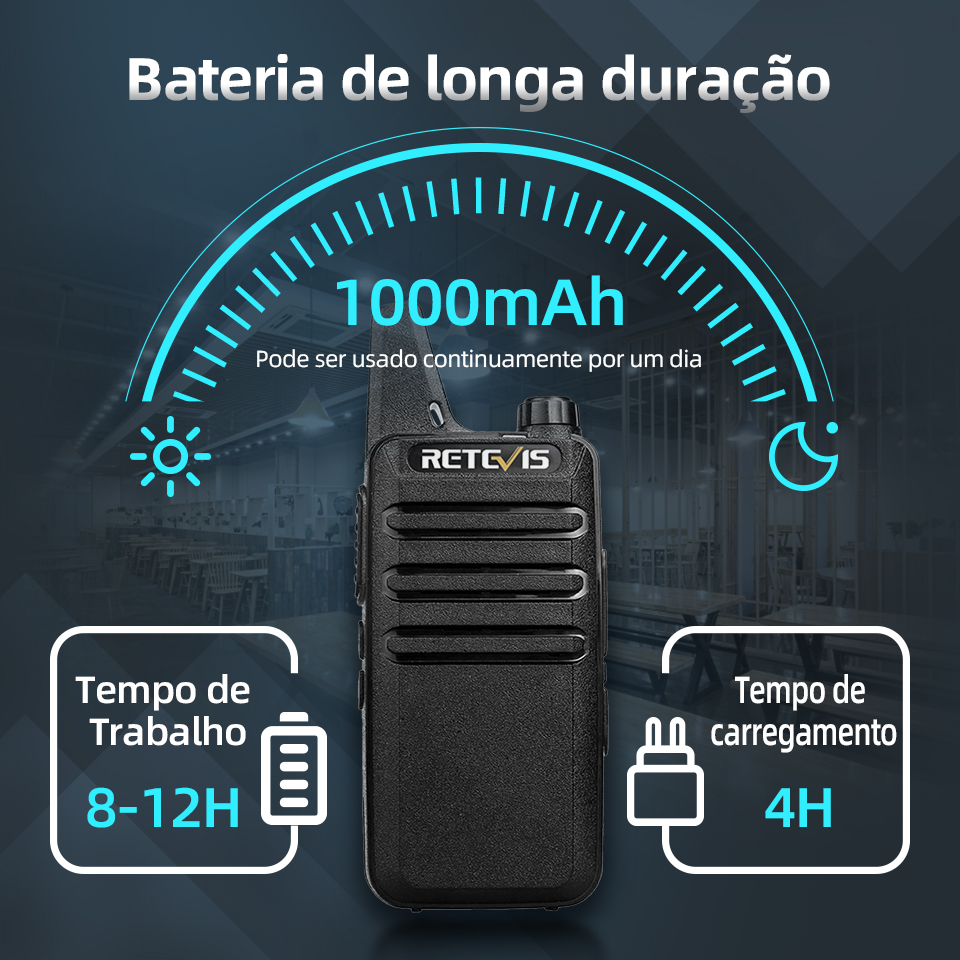 Retevis-RT622 Mini Walkie Talkie, Estação de Rádio Portátil em Dois Sentidos para Restaurante, Hotel, Camping, PMR446, FRS, VOX, 4 6 10 Pcs