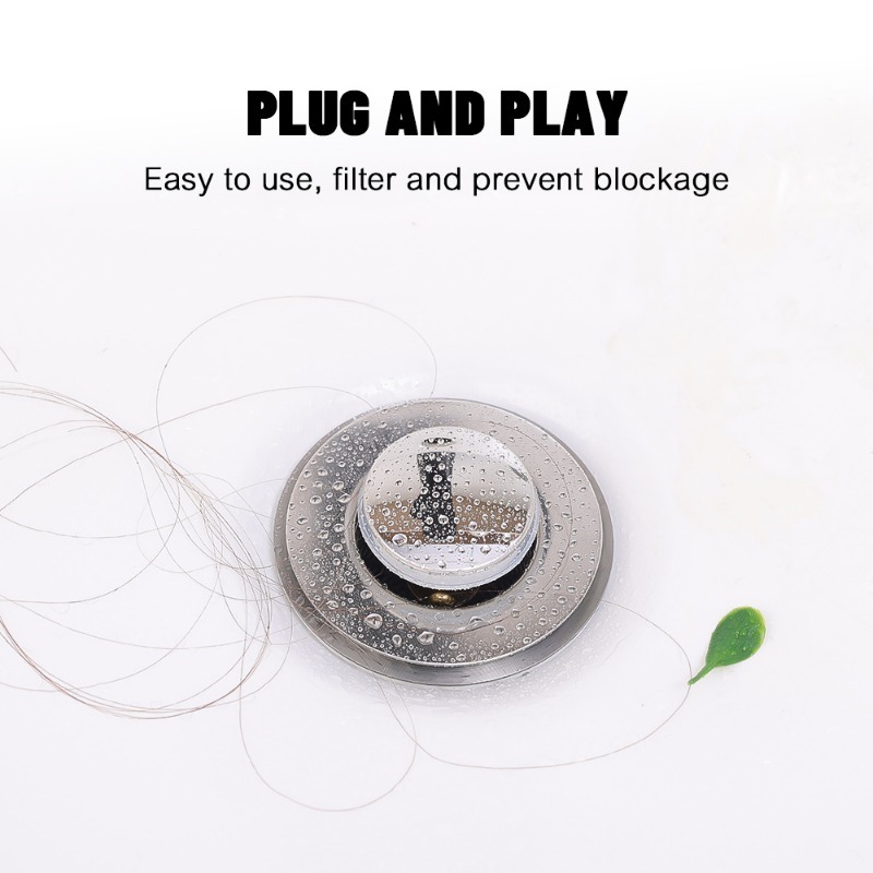 สแตนเลสชั้นท่อระบายน้ํากรองอ่างล้างหน้าปลั๊กป้องกันกลิ่น Pop-Up BOUNCE Core อ่างล้างหน้า Hair Catcher ฝักบัวอ่างล้างจานกรอง