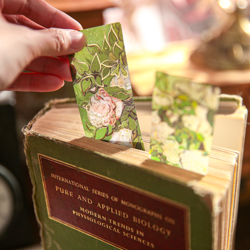 4 スタイル 5 ピース/セットホットスタンピング PVC ブックマークロマンチックなリバイバル高価値イン花読書マークカード絶妙な油絵