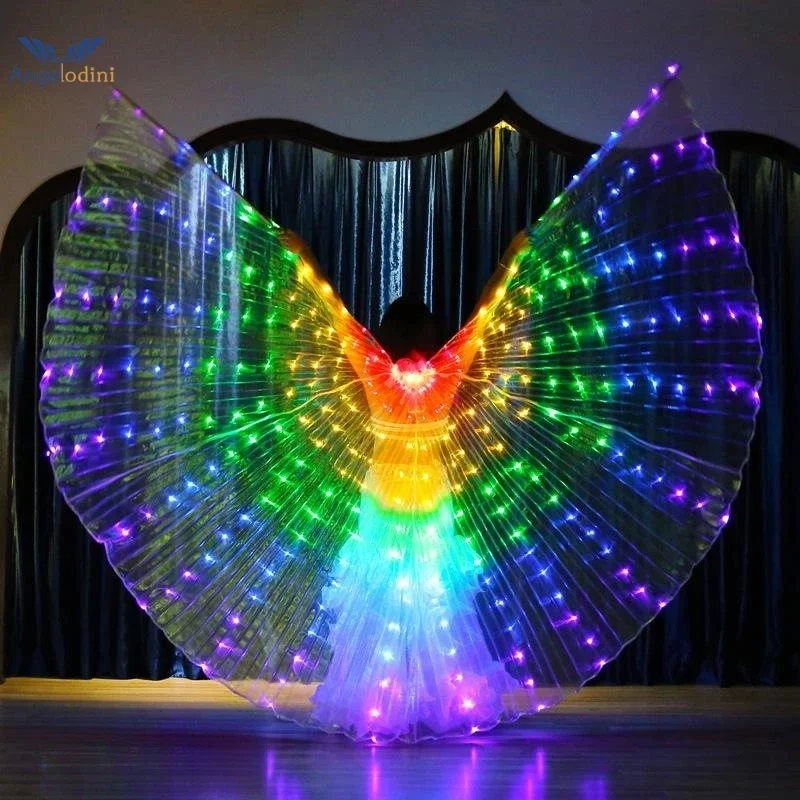 LED luminescencyjny kolorowy płaszcz dorosłe dzieci tancerze świecące skrzydło motyla występ na scenie taniec brzucha rekwizyt do zdjęcia z imprezy