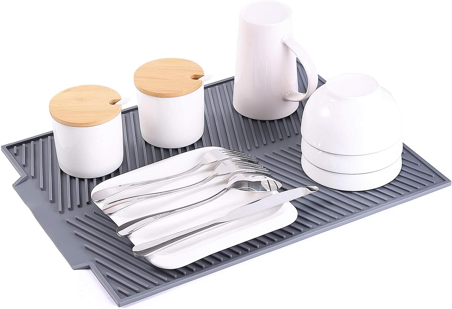 Estera de drenaje de platos de silicona, estera de drenaje de platos de silicona, sartenes de cocina, tabla de secado, bandeja escurridora, estera de drenaje de platos