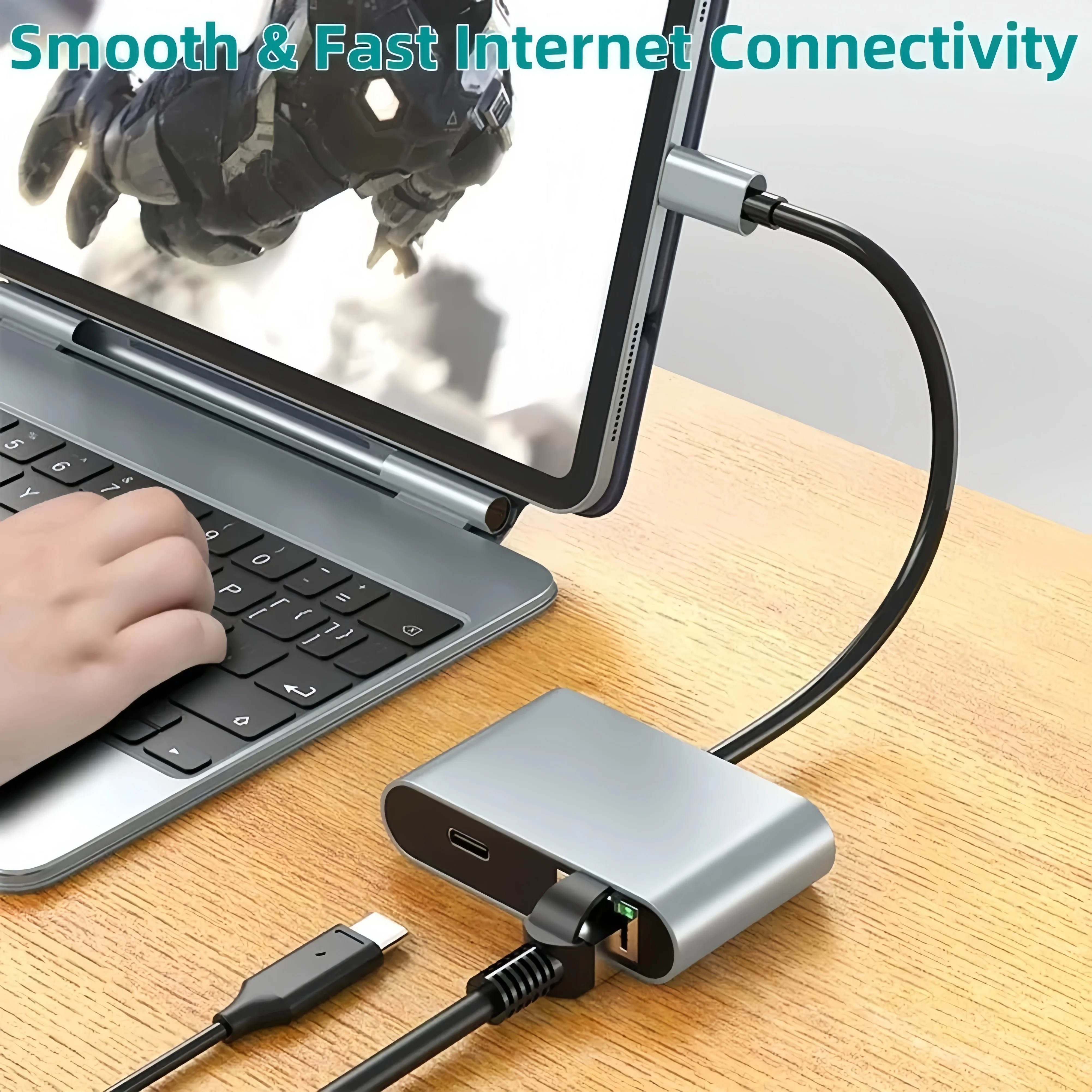 Адаптер проводной сетевой карты 2500 Мбит/с USB 3.2 Type C к 2,5G Gigabit Ethernet-адаптеру с портом PD100W для ноутбука Macbook Pro