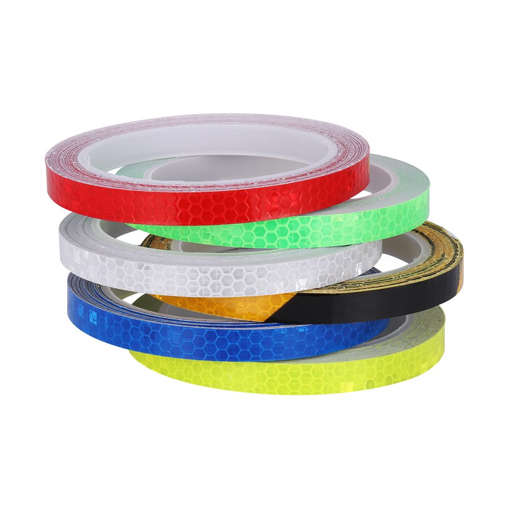 Roda reflexiva adesivos para motocicleta, Reflective Rim Tape, Decalques de efeito de aviso, Vinil impermeável carro brilhante adesivos, venda quente, 6 cores