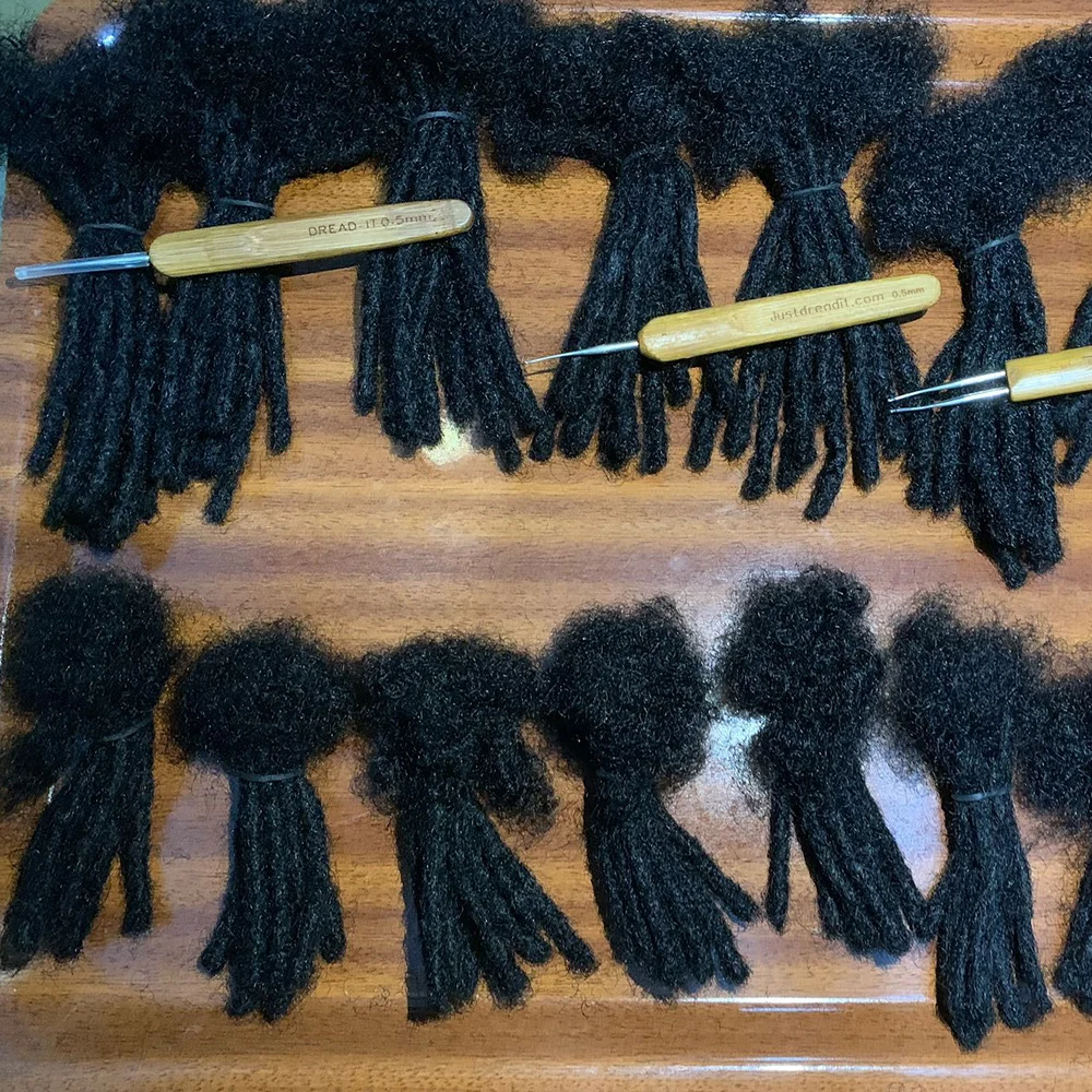 Extensions de Dreadlock vrais cheveux humains pour homme/femmes 0.6 cm de largeur Extensions Loc permanentes 20 brins 8 pouces Dreadlock brésilien