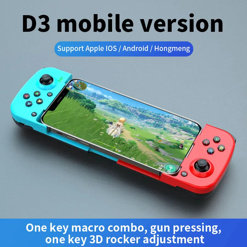 Do telefonu komórkowego Switch PS4 Android IOS może rozciągnięć lewy i prawy gamepad Bluetooth z mapowaniem wibracji, bezprzewodowy