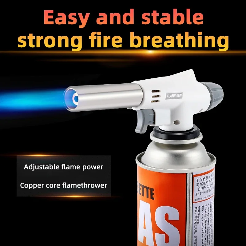 Torch Cooking AutoIgnition Butane Gas Welding-Burner Welding Gas Burner Flame Gas Torch Flame Gun Blow for BBQ Camping Cooking