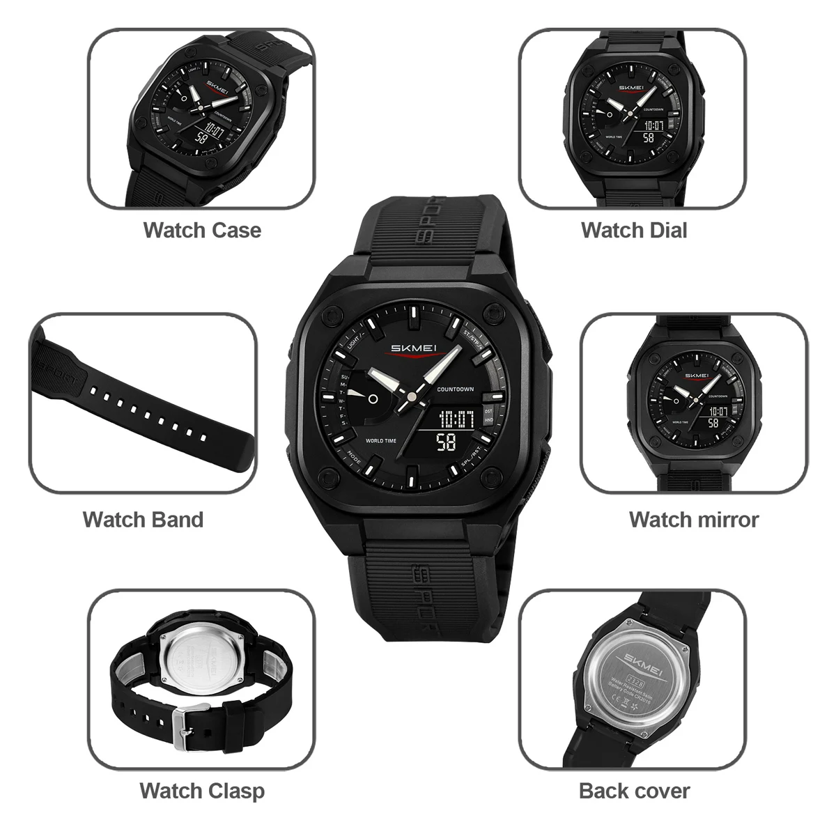 Reloj electrónico Digital SKMEI Business Orologi, relojes deportivos de moda para hombres, reloj de pulsera resistente al agua, reloj despertador, relojes Mannen