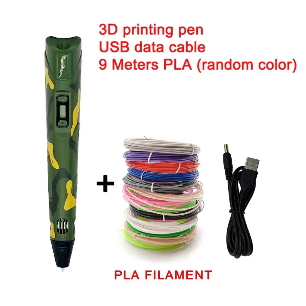 Pióro do drukowania USB 3D Rysunek 9M PLA Dziecięce pióro do rysowania graffiti 3D Zabawka Inteligentny prezent DIY Narzędzie artystyczne Urodziny Prezent świąteczny