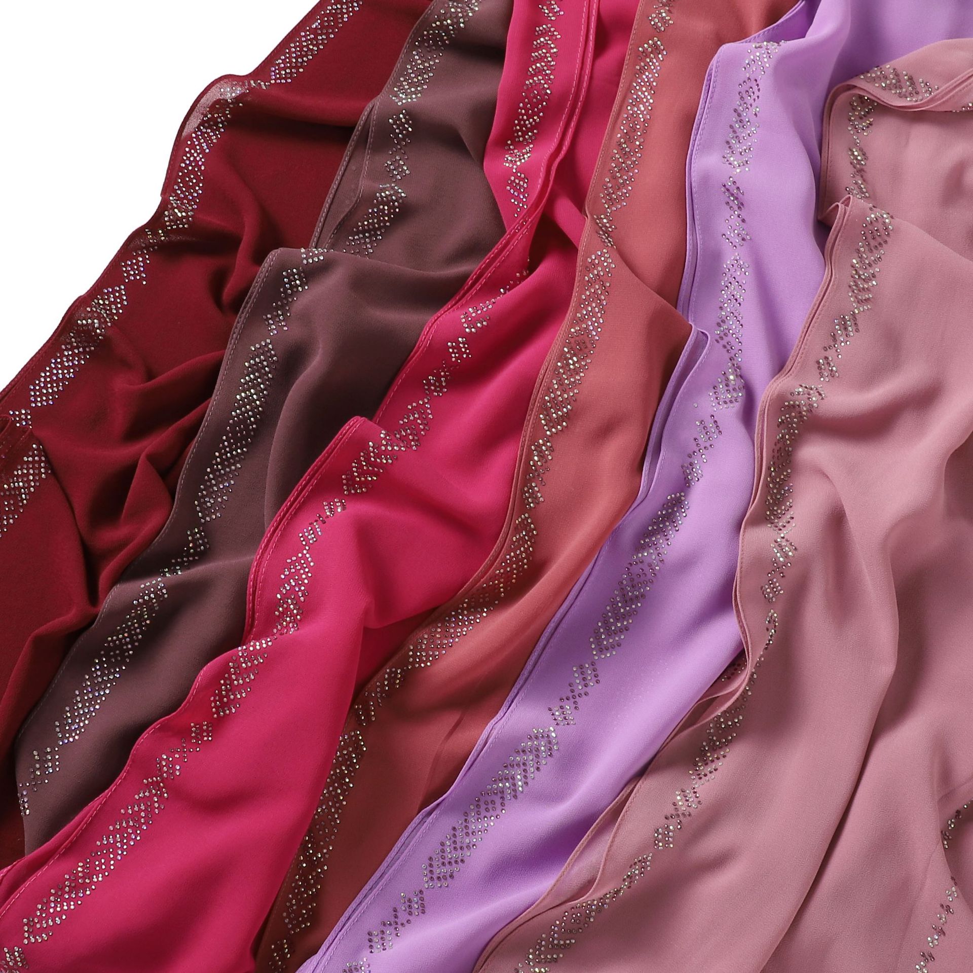 Новинка, Женский шифоновый длинный шарф с бусинами