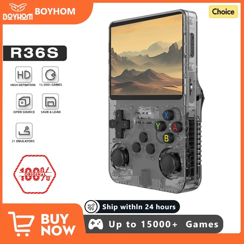 ARKOS-R36Sレトロハンドヘルドビデオゲームコンソール,Linuxシステム,3.5インチIPSスクリーン,r35s pro,ポータブルポケットビデオプレーヤー,64GBゲーム