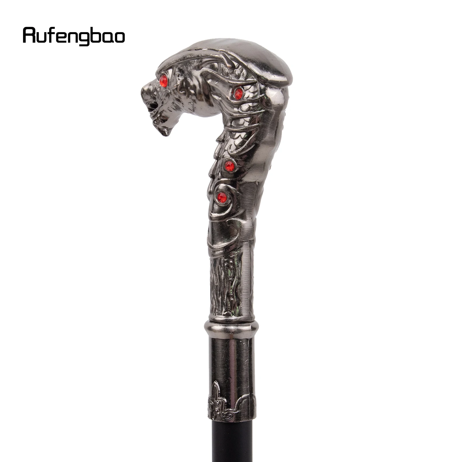 Red Eye Dragon Silver Luxury Walking Stick, Moda de festa elegante bengala, Botão de Cosplay Cane, Crochet decorativo, 93cm