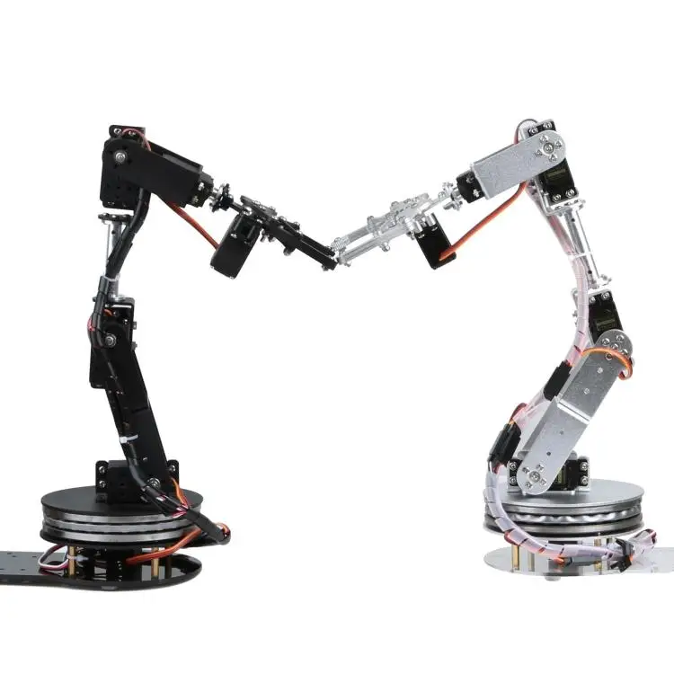 Braço robô mg996 6 dof com garra de metal, base rotativa de disco 180/360 para robô arduino, kit diy, arquivos 3d uno/esp32, robô programável