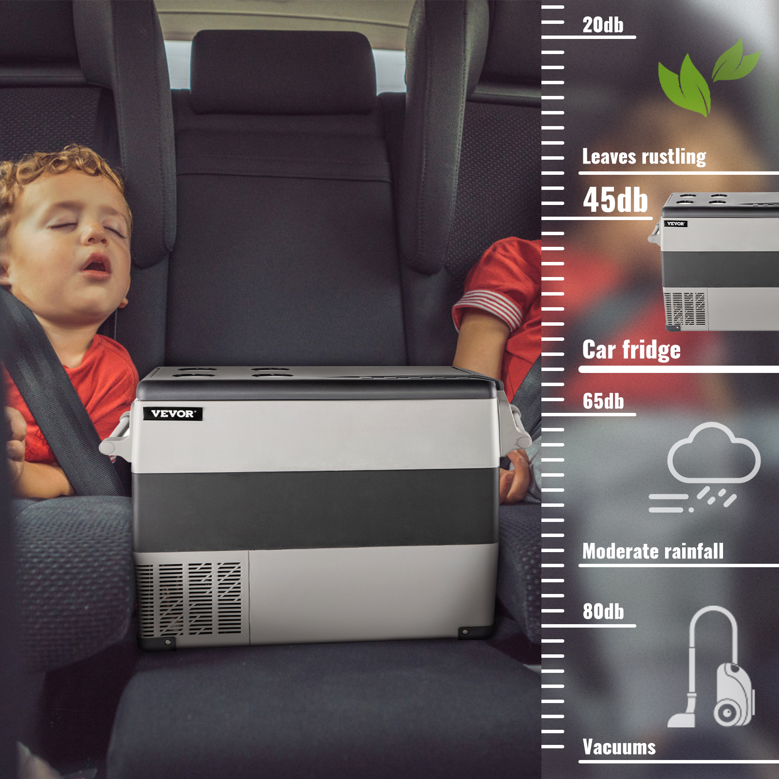 VEVOR Tragbare Kühlbox 55L Auto Kühlbox für Auto und Zuhause 220V