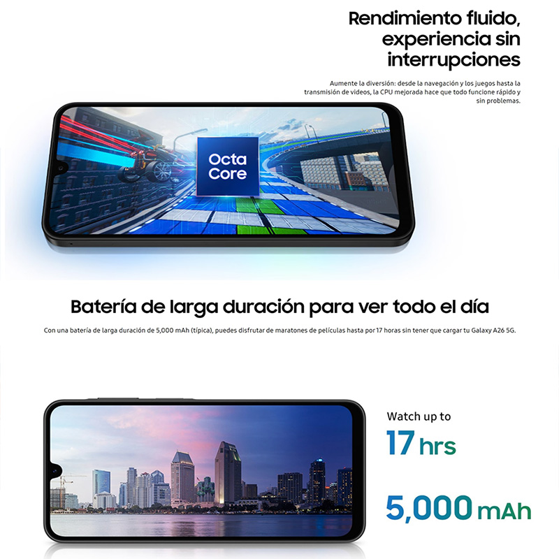 Samsung Galaxy A26 5G, Smartphone, Écran AMOLED 6,7", Caméra 50 MP, 120 Hz, 5000 mAh, IP67