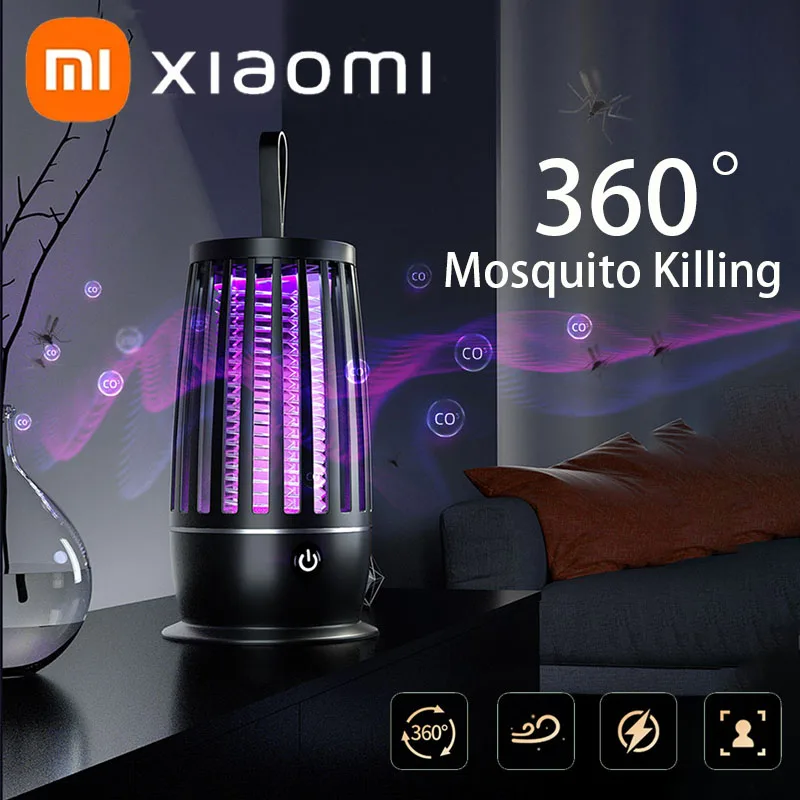 Xiaomi-Lámpara repelente de mosquitos, trampa eléctrica para moscas recargable por USB, mata insectos, lámparas antimosquitos silenciosas y fuertes para exteriores