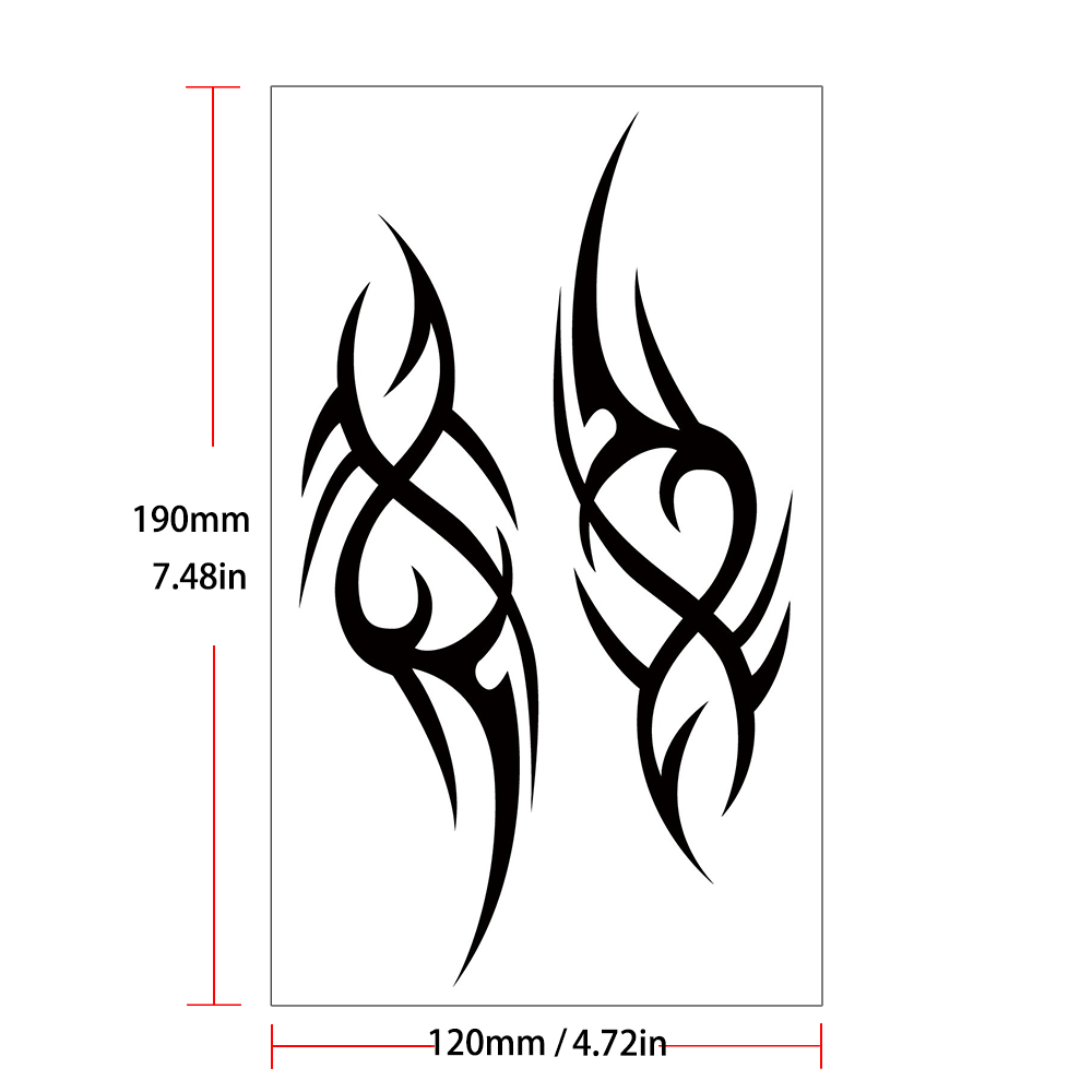1 pièces mode élégant corps Art Cool femmes hommes demi manches noir tatouage bras temporaire Totem tatouage autocollants transfert d'eau décalcomanies