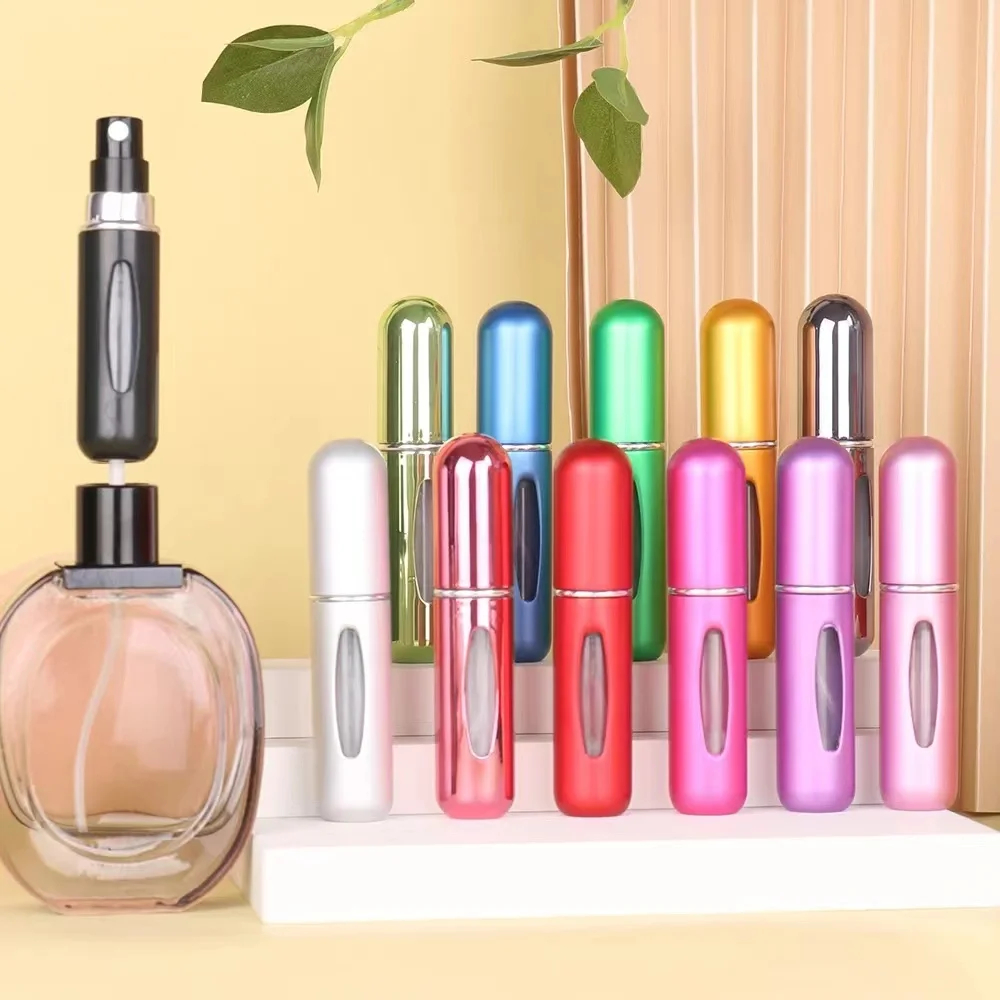 1/2/5Pcs Perfume Spray Bottle 5ml Mini Portable Refillable Aluminum Atomizer Bottle Container Perfume Refill Travel Cosmetic