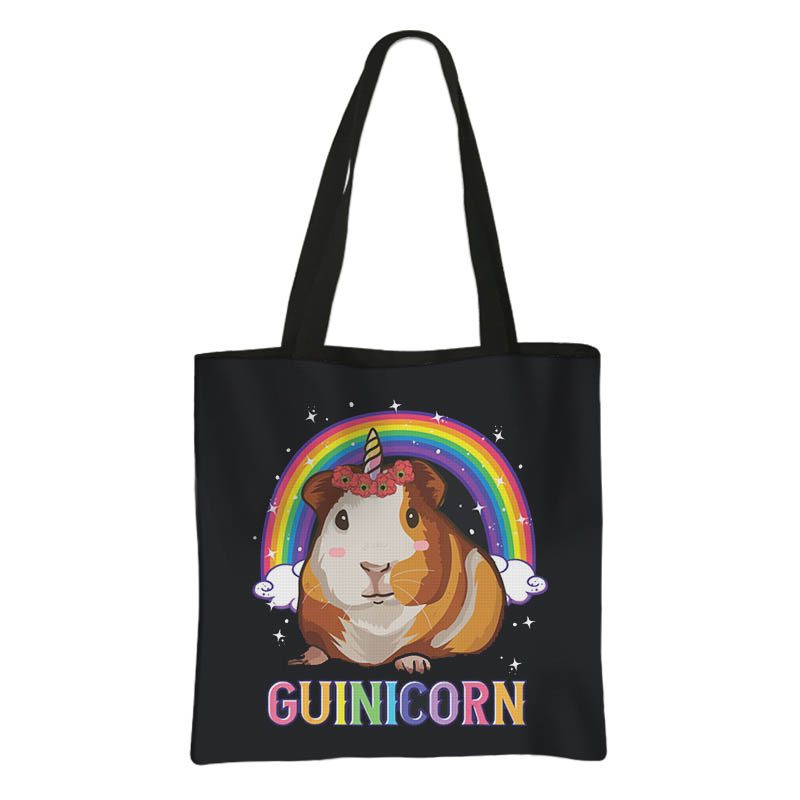 Bolso de lona con estampado de conejillo de indias, bolsas de compras para mamífero, bolso de mano de gran capacidad para mujer, bolsas de compras reutilizables, regalo