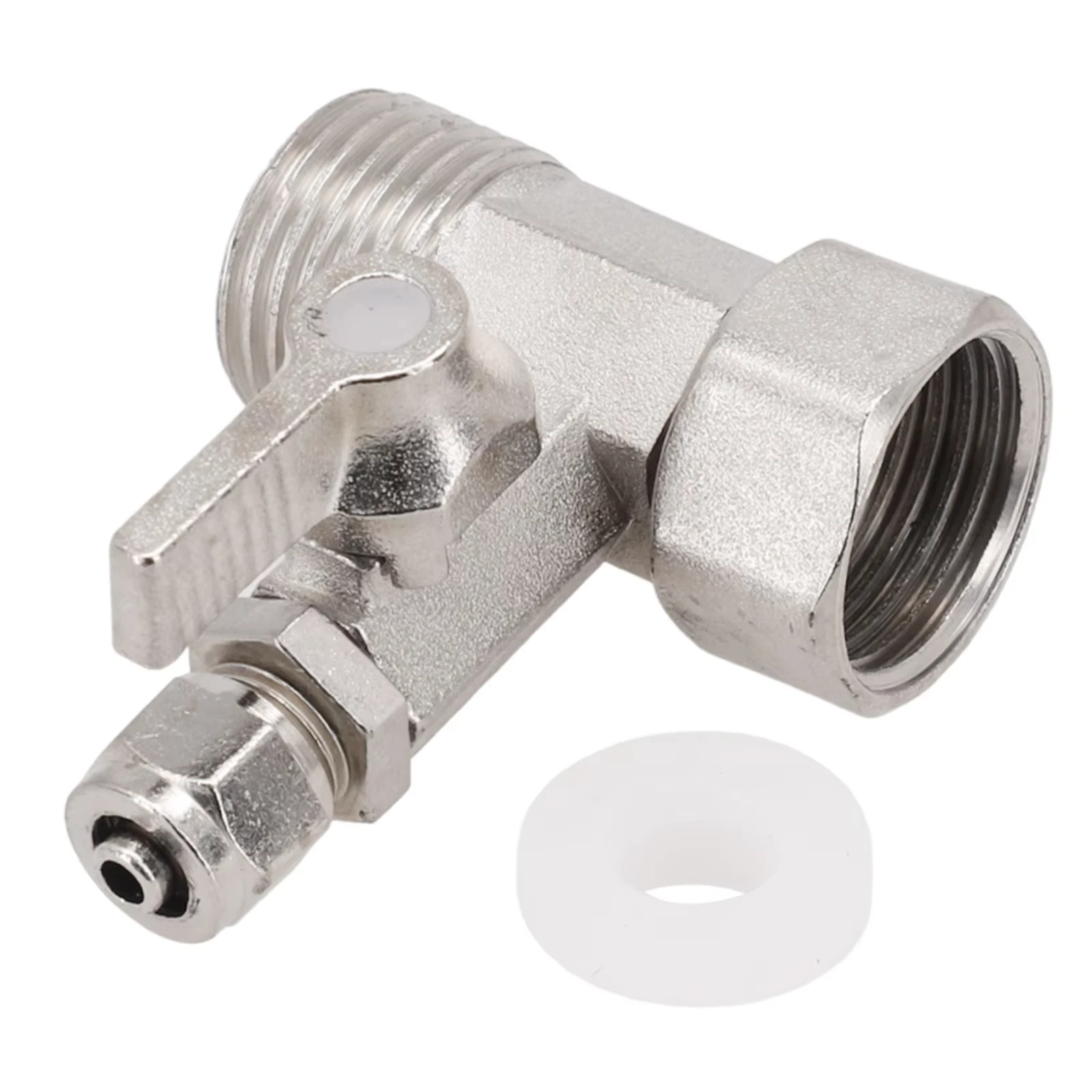 RO Feed Water Adapter 1/2\" ถึง 1/4\'\' พร้อมปิดวาล์ว Tap Tee B น้ําร้อนเย็นท่อ Home อุปกรณ์เสริม