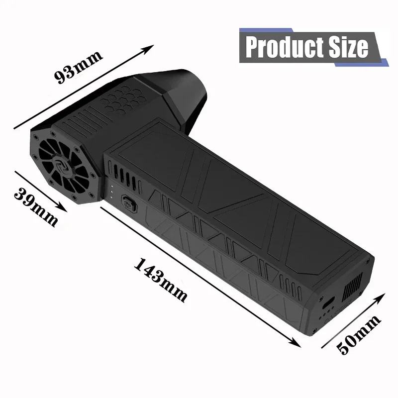 Mini Turbo Jet Fan 130000RPM Wind Speed 52m/s Brushless Motor Handheld Duct Fan High-Performance Cyclone Turbo Electric Blower