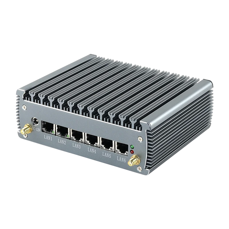 Mini PC industrial sin ventilador Intel i7-1165G7 N100 6x 2,5G Ethernet 4x USB COM-RS232 HDMI Mini-PCIe compatible con Windows Linux OpenWrt
