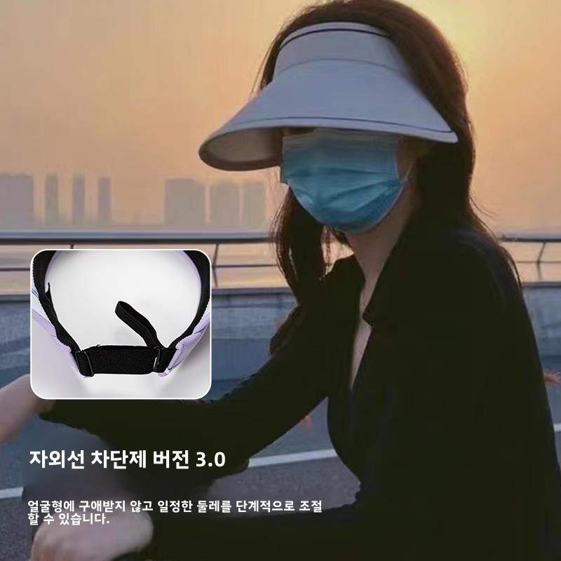 Women's Summer UV Protection Hat UPF50 Foldable Wide Brim Cycling Sun Hat Emp Top Capacious Pocket Handkerchief Brand Páng Hán