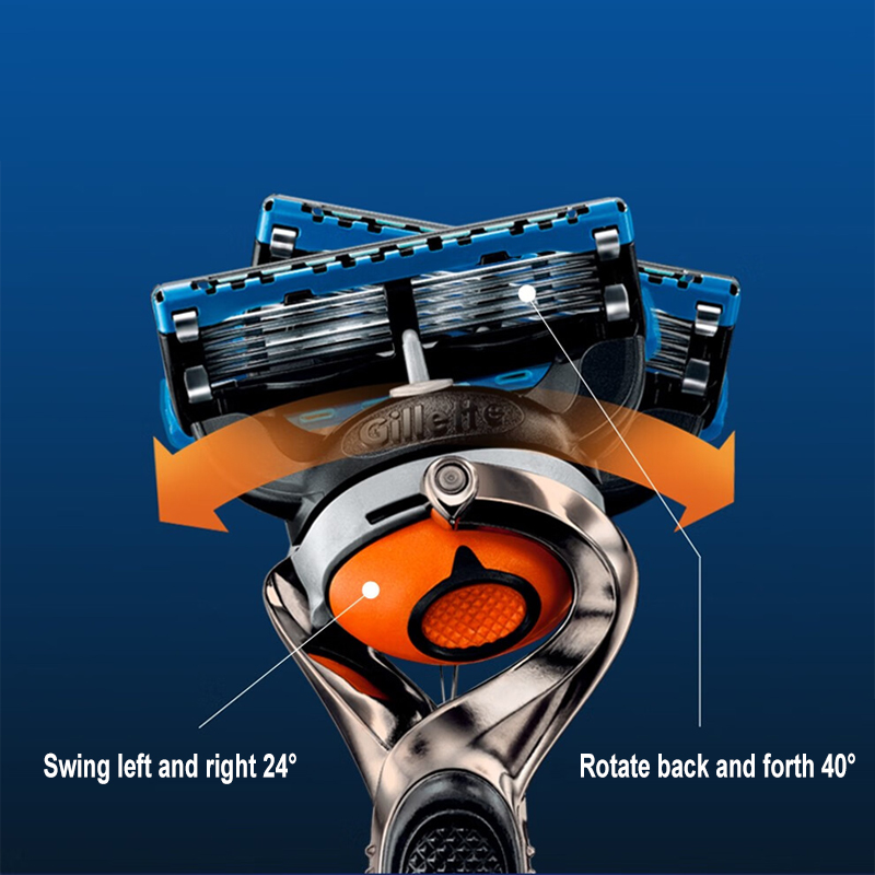 Gillette Fusion 5 Proglide Shaver FlexBall Handle Men's Manual Safety Razor 5-layer Blade Refills for Face Shaving Skin Protecti