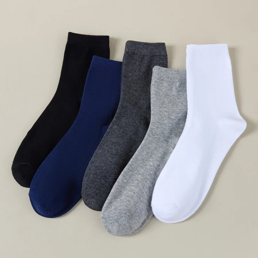 10 pares de calcetines de algodón para hombre, nuevo estilo, calcetines negros de negocios para hombre, calcetines suaves transpirables de verano e invierno para hombre, calcetines de talla grande 38-47
