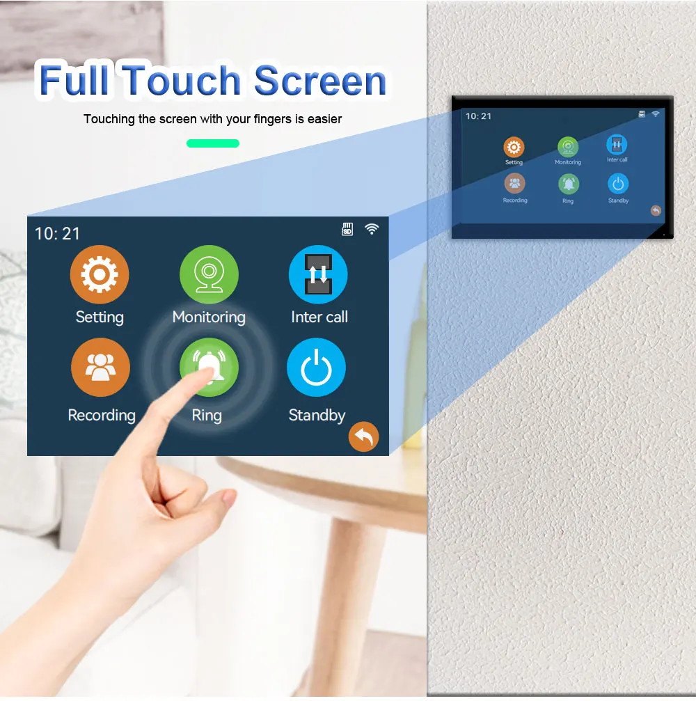 Tuya inteligente 2 unidades apartamentos intercom campainha de vídeo com cartão rfid desbloquear 4 sistema de telefone de porta de vídeo com fio 1080p
