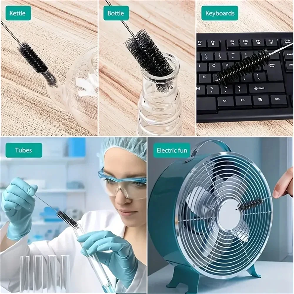 10PCS Reusable Bottle Cleaning Brush Set Multifunctional Straw Brush for Narrow Neck Containers