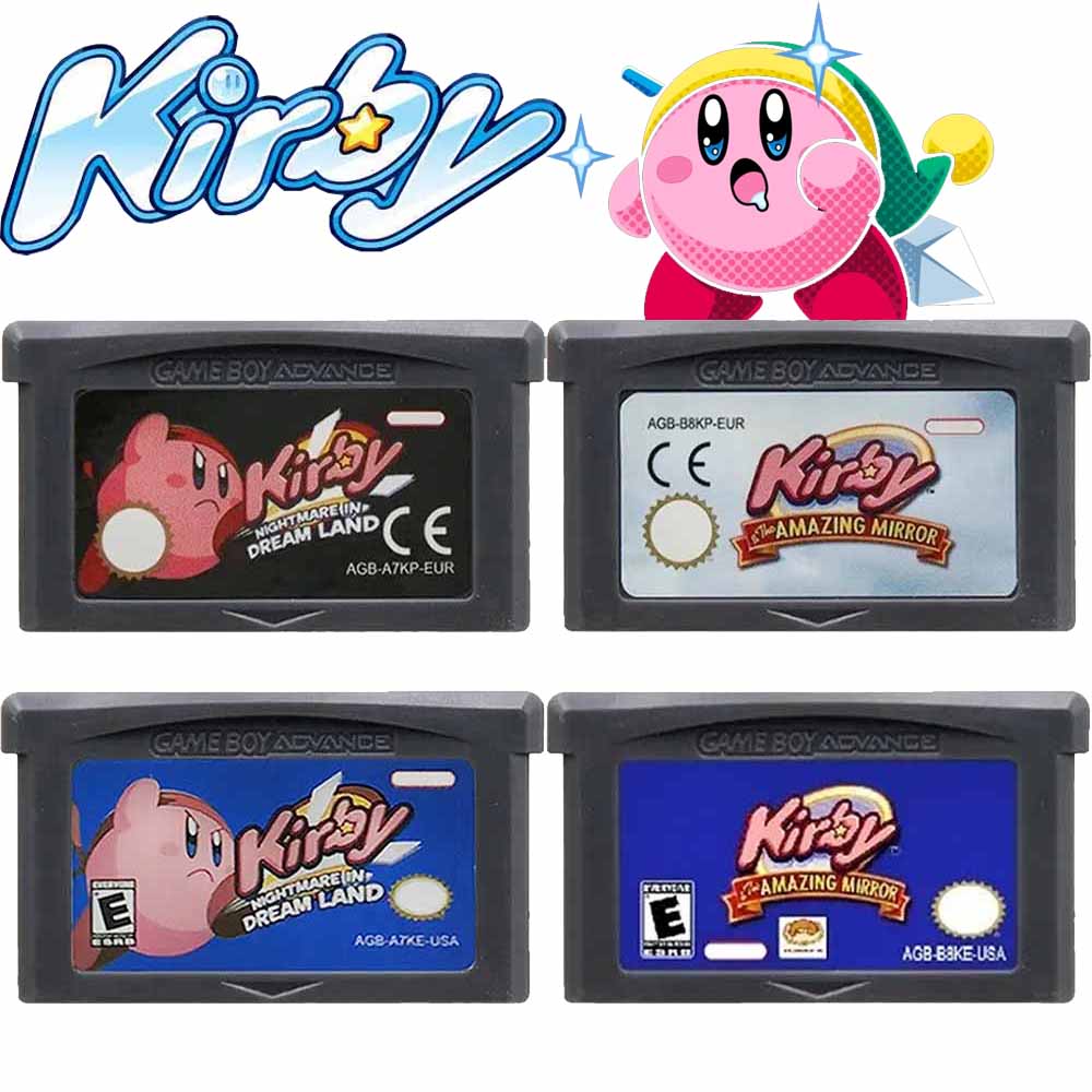 Hot GBA Kirby Game Cartridge 32-Bit Video Game Console Card Engelse versie Verbazingwekkende Spiegel Nightmare in Dream Land voor GBA NDS
