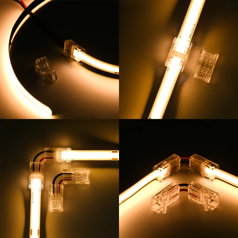5 ชิ้น 8 มิลลิเมตร 10 มิลลิเมตร 2pin COB LED Strip Connector Extension Wire Terminal LED ตัวเชื่อมต่อสําหรับ 2835 5050 SMD COB เทปไฟ