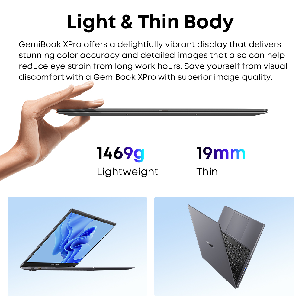 CHUWI GemiBook XPro Laptop Intel N150/N100 Processors 8GB RAM 256GB SSD 14.1inch UHD Screen With Cooling Fan Windows 11 Notebook