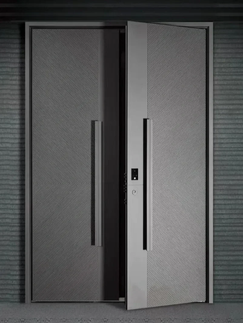 Porte principali per la casa Esterno di alta qualità Stile moderno Sicurezza Cancello principale Porta d'ingresso in alluminio Dimensioni personalizzate