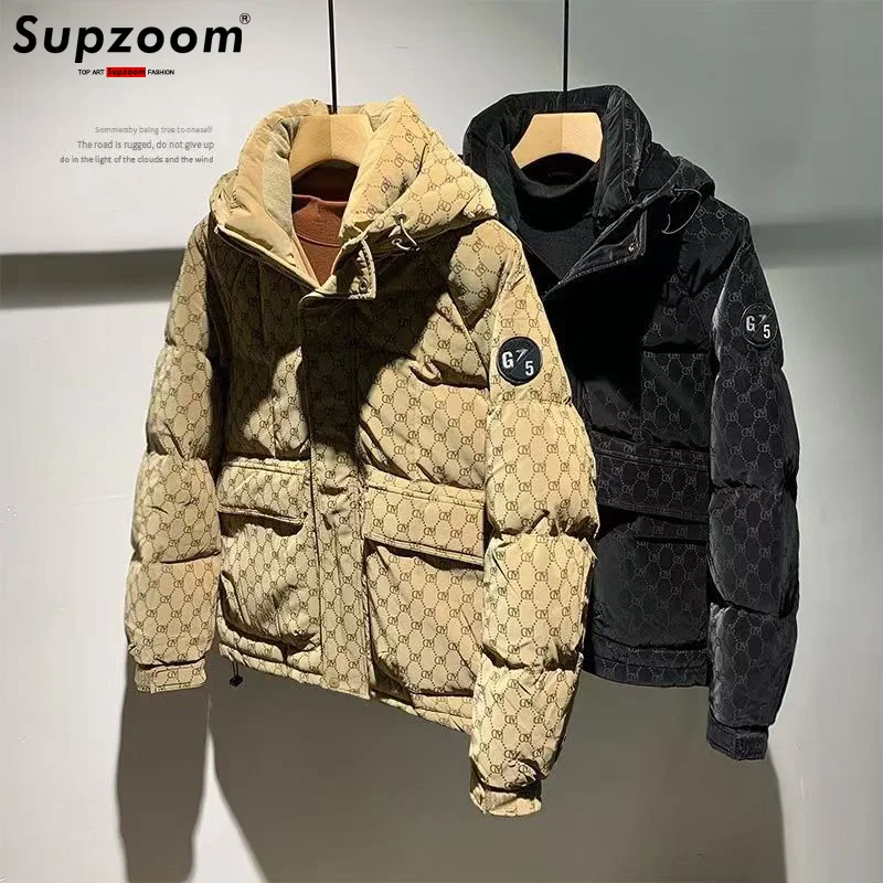 Supzoom 2024 Neue Ankunft Top Mode Applikationen Herbst Und Winter Große Stickerei Buchstaben Warme Mantel Casual Unten Jacke Männer